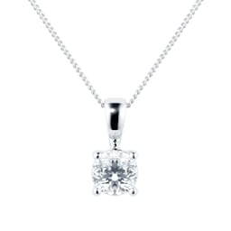 12143316 - 18ct White Gold 0.40cttw Diamond Solitaire Pendant