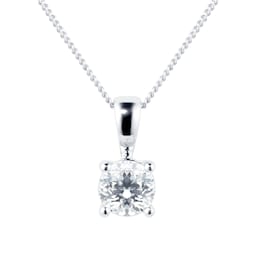12143317 - 18ct White Gold 0.65cttw Solitaire Diamond Pendant