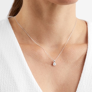 Goldsmiths 18ct White Gold 0.65cttw Solitaire Goldsmiths Brightest Diamond Pendant