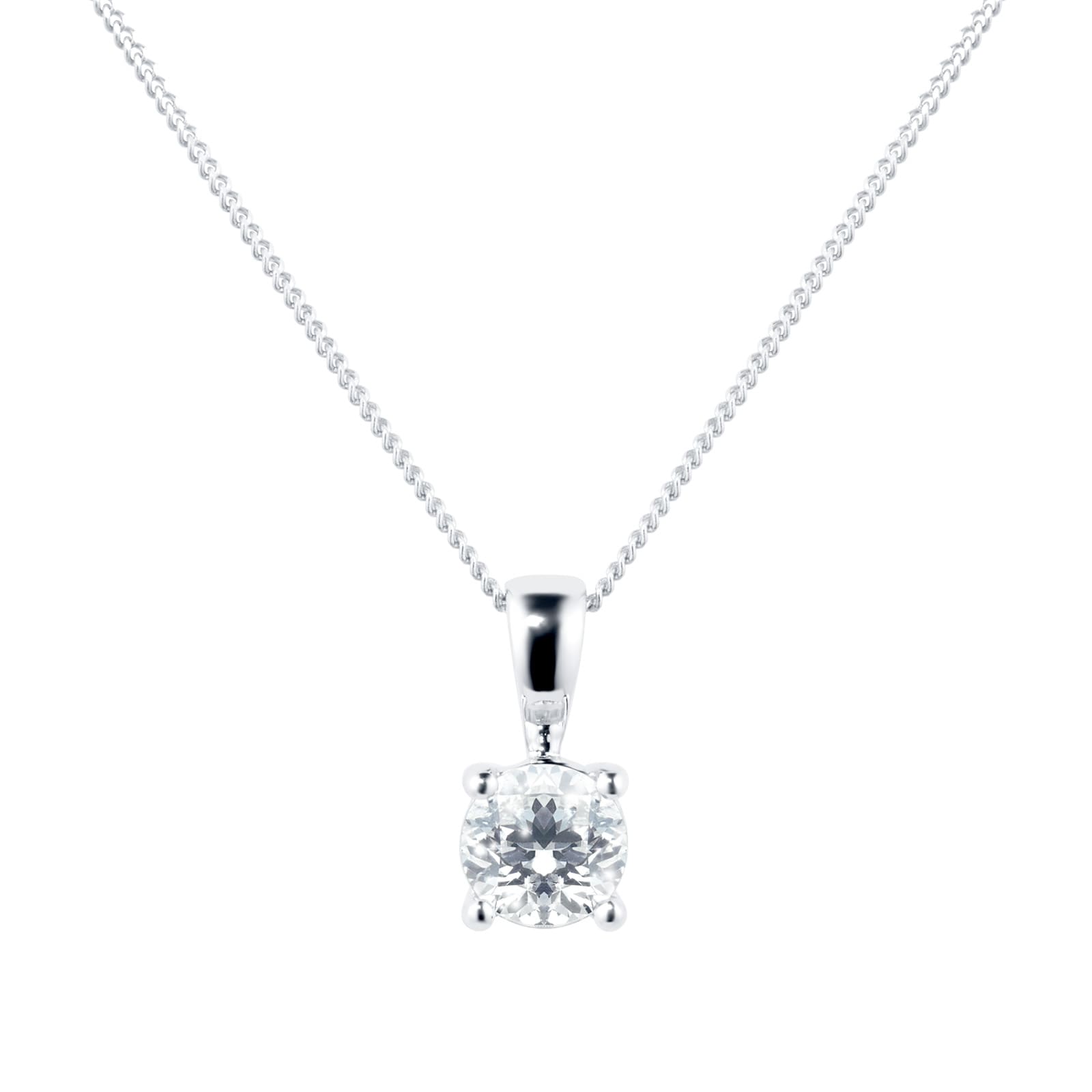 Solitaire diamond necklace hot sale white gold