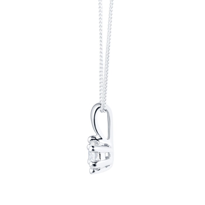 Goldsmiths 9ct White Gold 0.20ct Goldsmiths Brightest Diamond 6 Claw Pendant