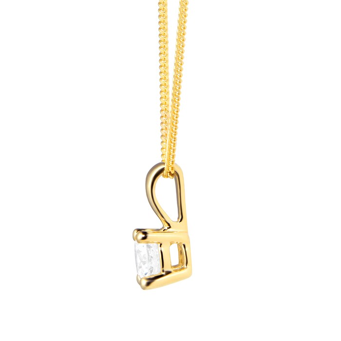 Goldsmiths 18ct Yellow Gold 0.25ct Goldsmiths Brightest Diamond 4 Claw Pendant