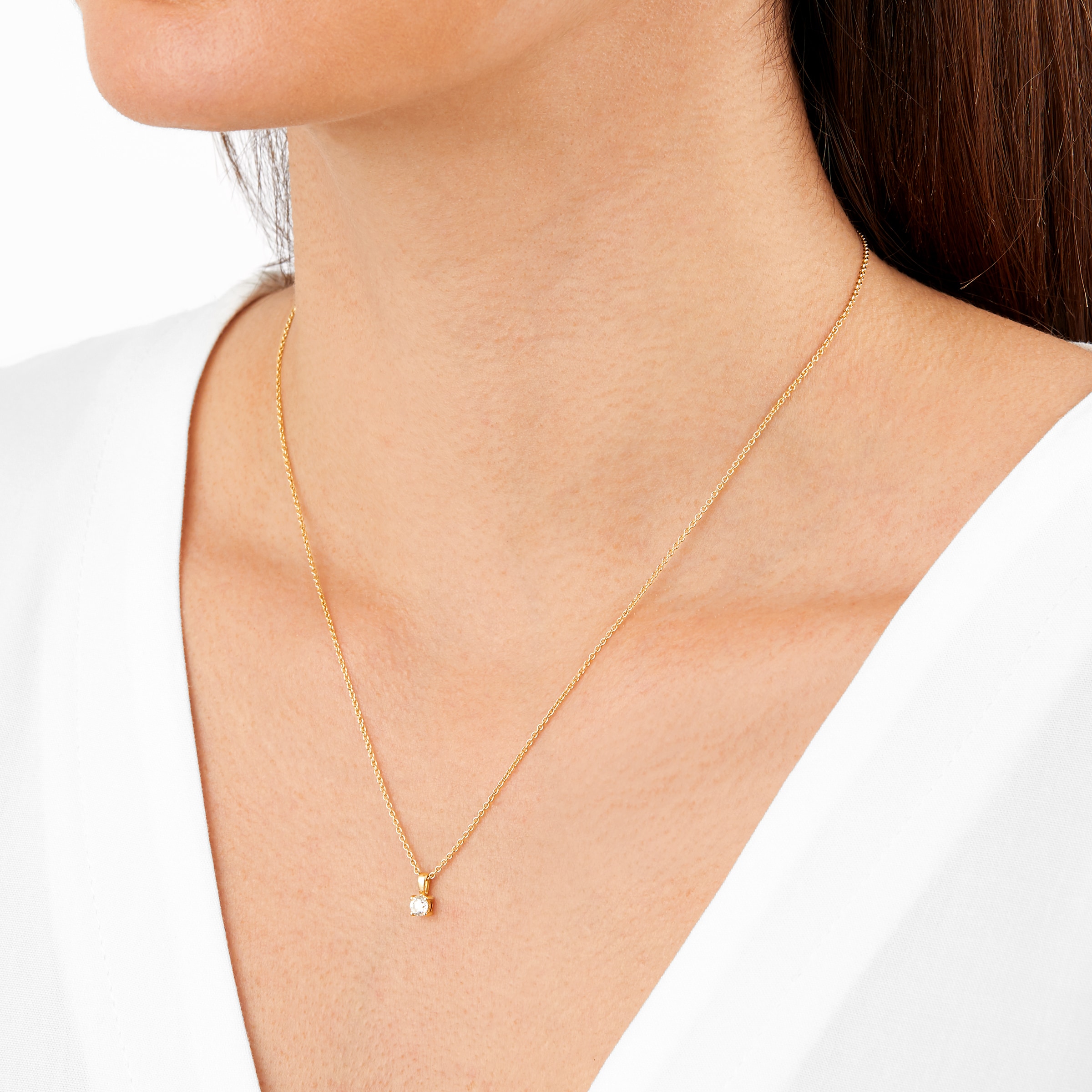 Mappin & Webb Libretto 18ct Yellow Gold 0.25ct Diamond Pendant