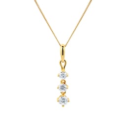 12143337 - 9ct Yellow Gold 0.50ct Diamond Three Stone Pendant