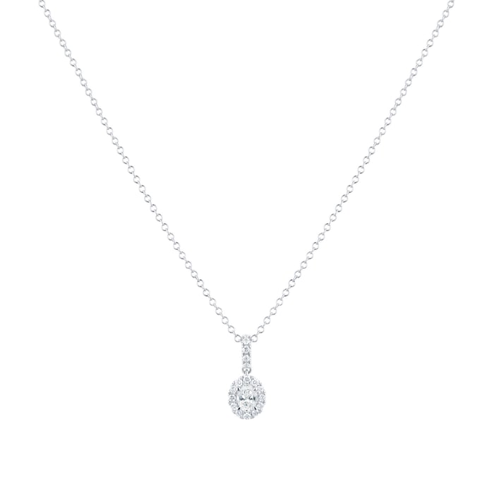Mappin&Webb Amelia 18ct White Gold 0.50ct Diamond Oval Pendant
