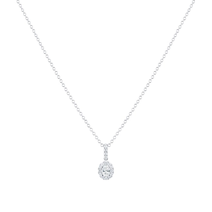 Mappin & Webb Amelia 18ct White Gold 0.50ct Diamond Oval Pendant