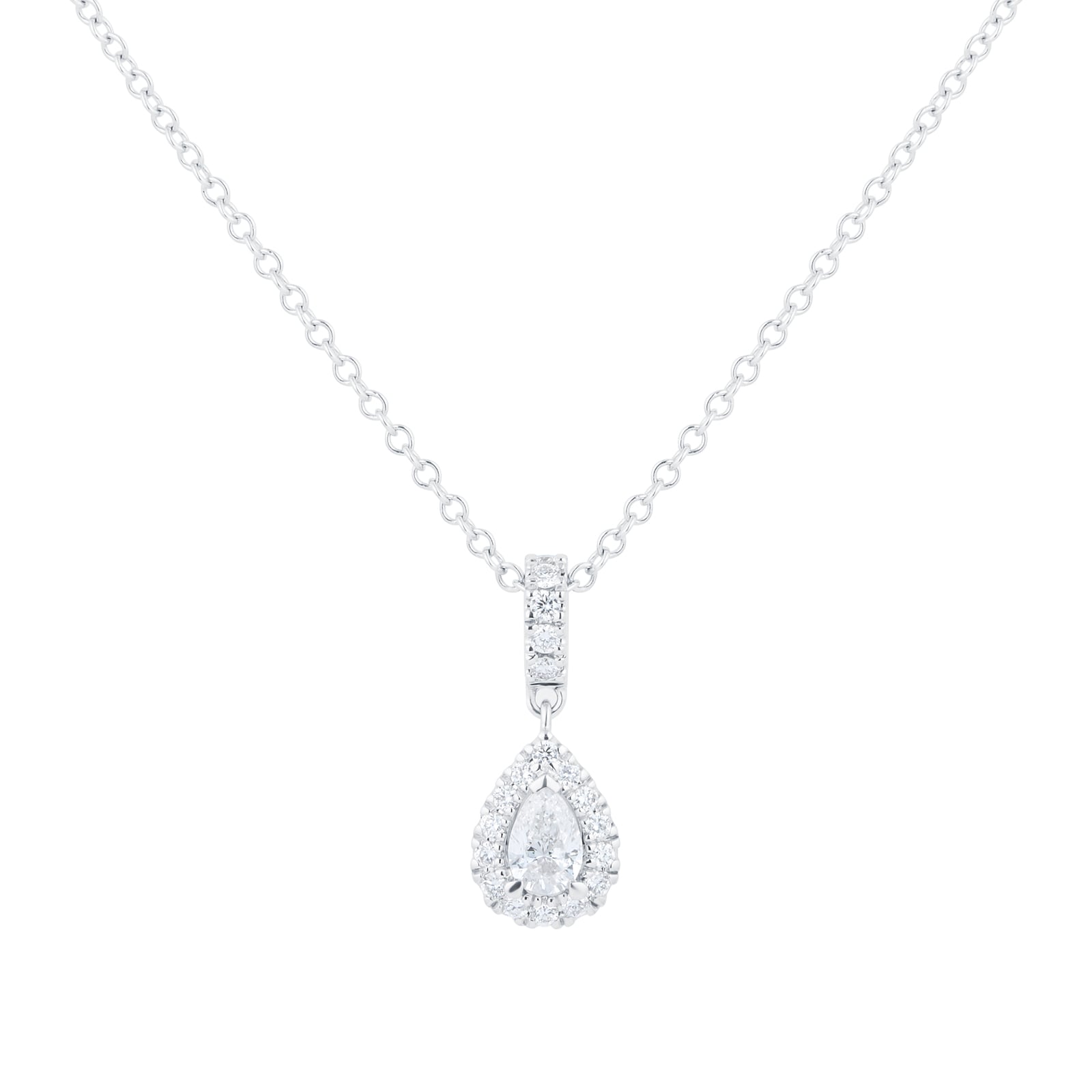 Amelia 18ct White Gold 0.40ct Diamond Pear Pendant