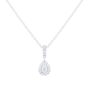 Mappin & Webb Amelia 18ct White Gold 0.40ct Diamond Pear Pendant