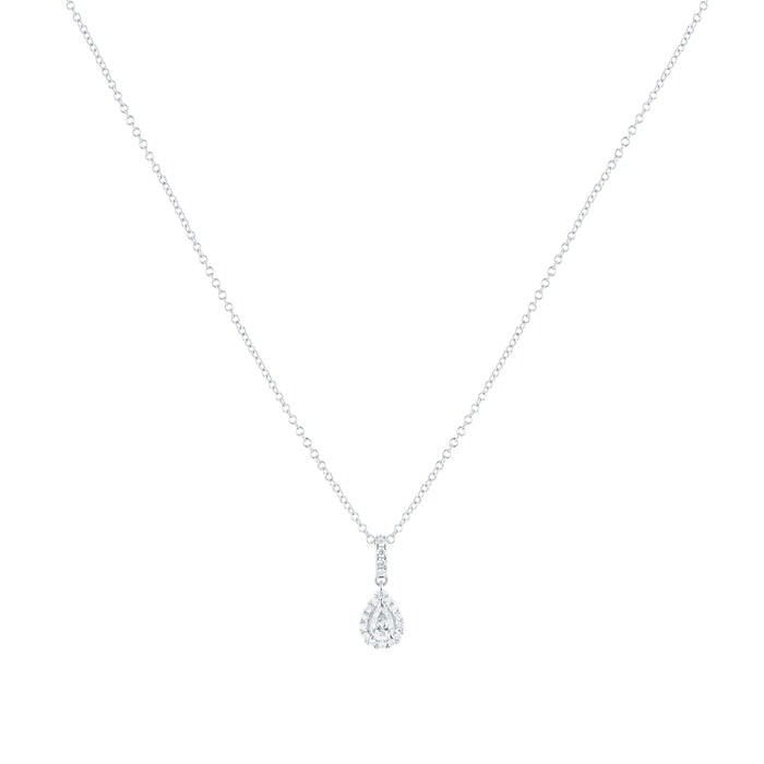Mappin&Webb Amelia 18ct White Gold 0.40ct Diamond Pear Pendant
