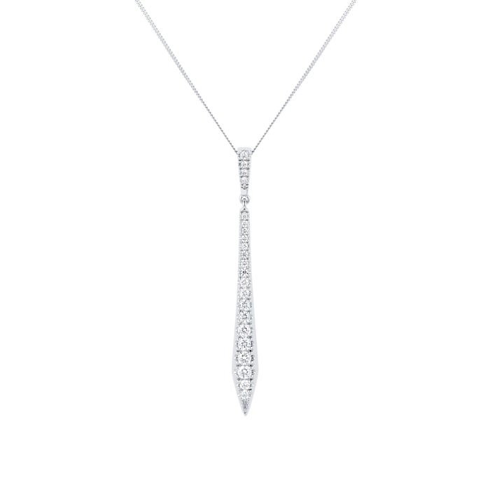 Goldsmiths 9ct White Gold 0.40ct Diamond Drop Pendant