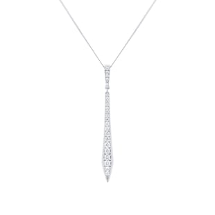 Goldsmiths 9ct White Gold 0.40ct Diamond Drop Pendant