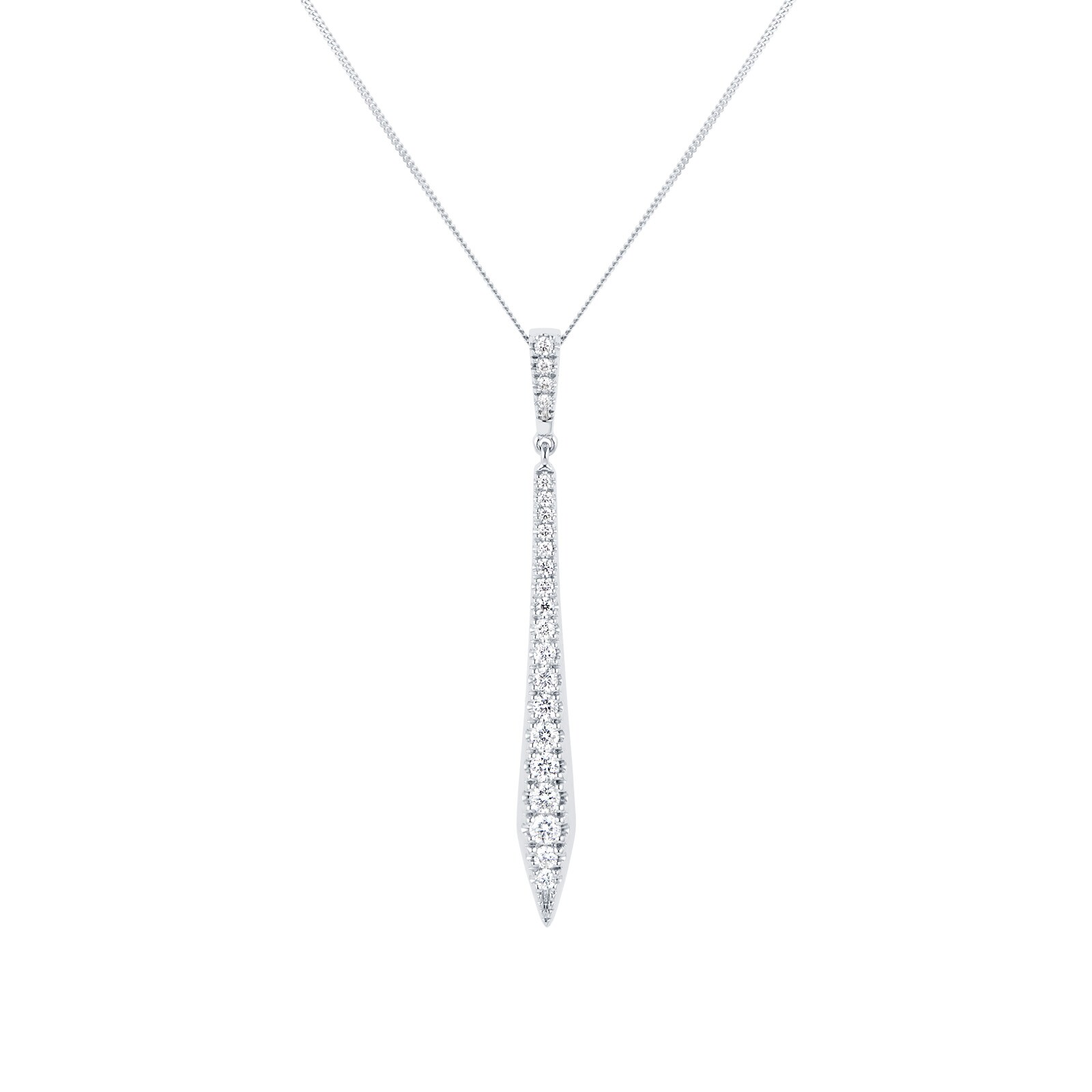 Goldsmiths 9ct White Gold 0.40ct Diamond Drop Pendant
