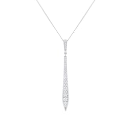 12143343 - 9ct White Gold 0.40ct Diamond Drop Pendant