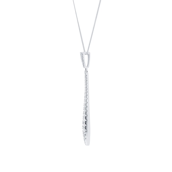 Goldsmiths 9ct White Gold 0.40ct Diamond Drop Pendant