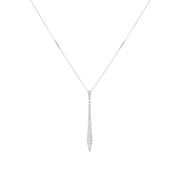 Goldsmiths 9ct White Gold 0.40ct Diamond Drop Pendant