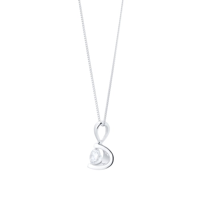 Goldsmiths Platinum 0.40ct Goldsmiths Brightest Diamond Tension Set Pendant