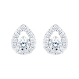 Goldsmiths 9ct White Gold 0.65ct Diamond Open Pear Pendant & Earrings Set