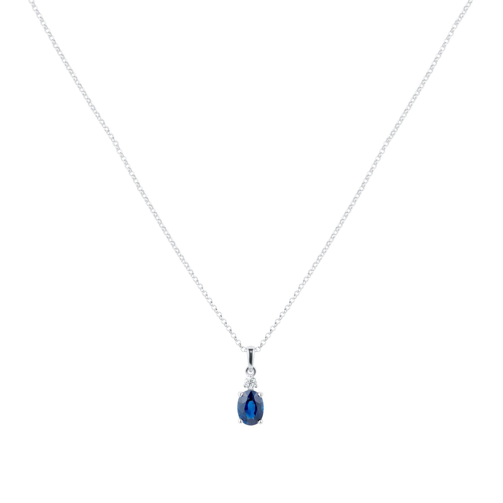 Sapphire pendant deals white gold