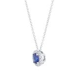 Mappin & Webb Amelia 18ct White Gold Sapphire & Diamond Halo Pendant