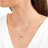 Mappin & Webb Platinum 0.70ct Diamond & 0.81ct Sapphire Pendant