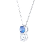 Mappin & Webb Platinum 0.70ct Diamond & 0.81ct Sapphire Pendant