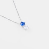 Mappin & Webb Platinum 0.70ct Diamond & 0.81ct Sapphire Pendant