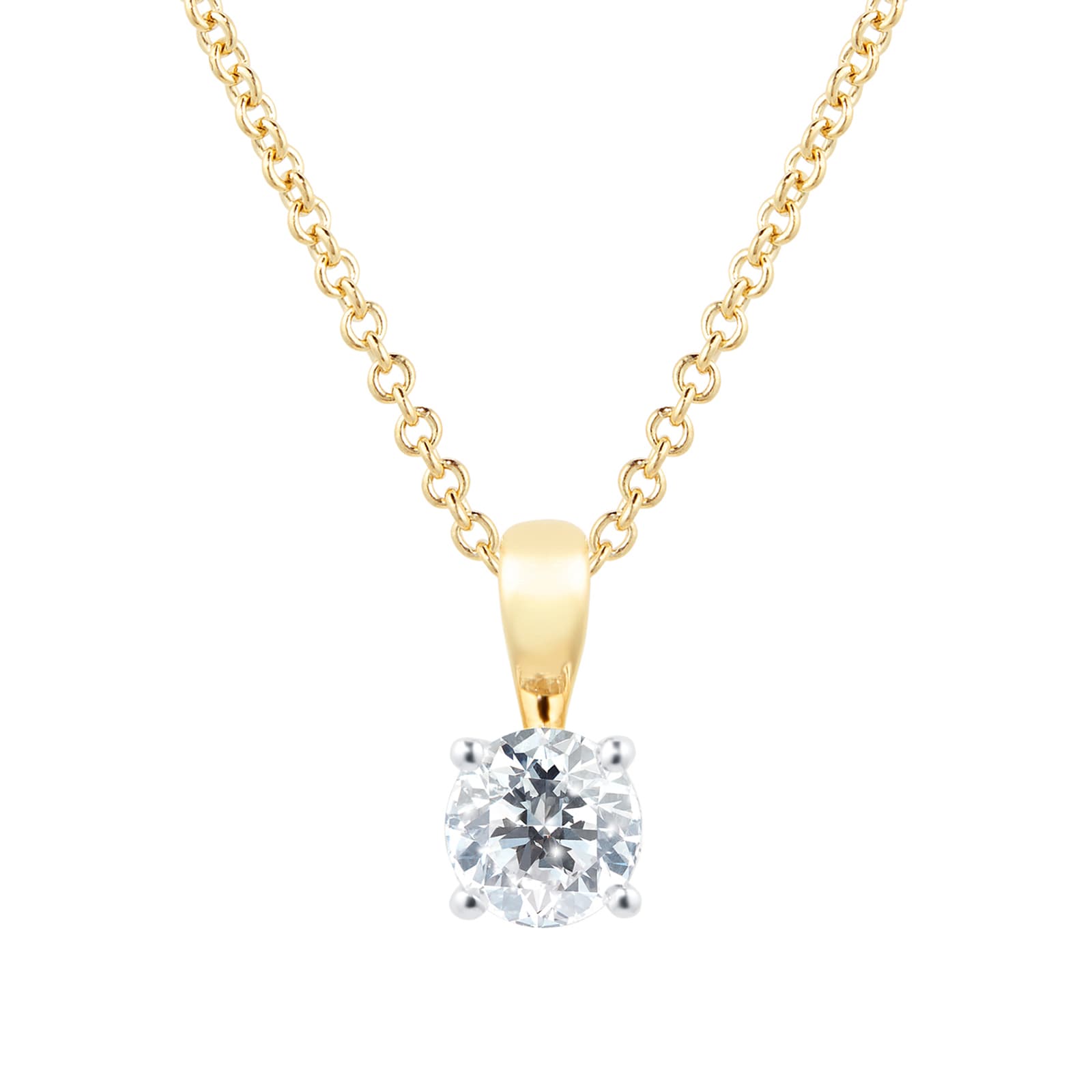 Goldsmiths 9ct Yellow Gold 0.30ct Diamond Solitaire Pendant