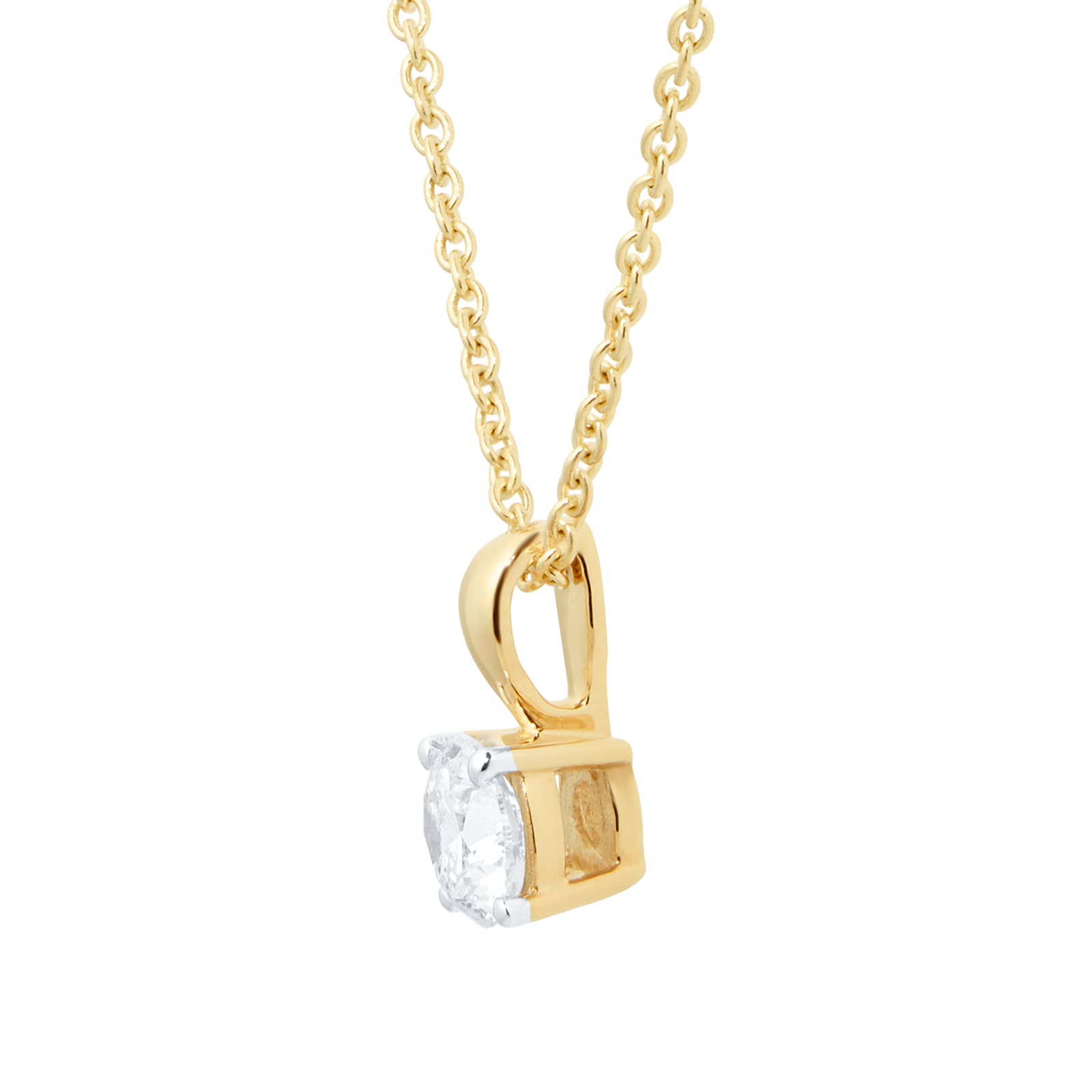 Goldsmiths 9ct Yellow Gold 0.30ct Diamond Solitaire Pendant