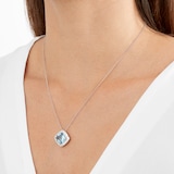 Mappin & Webb 18ct White Gold 1.08ct Diamond & 4.8ct Aquamarine Pendant