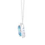 Mappin & Webb 18ct White Gold 1.08ct Diamond & 4.8ct Aquamarine Pendant