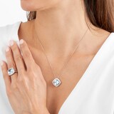 Mappin & Webb 18ct White Gold 1.08ct Diamond & 4.8ct Aquamarine Pendant