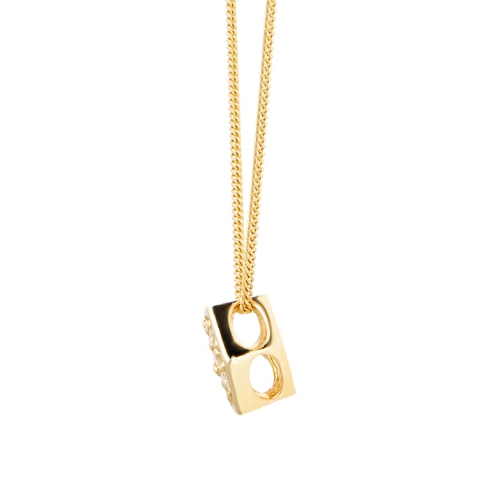 Goldsmiths 9ct Yellow Gold 0.15ct Mixed Cut Hexagon Pendant