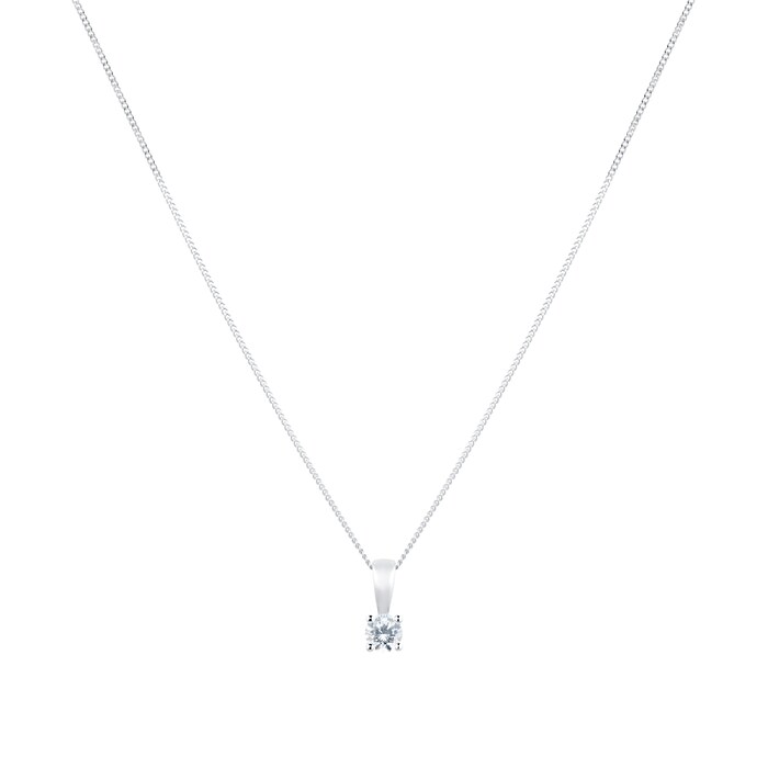 Goldsmiths 18ct White Gold 0.25ct Diamond Solitaire Pendant