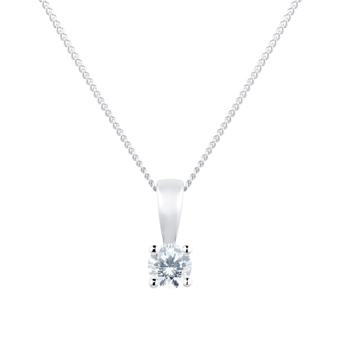 Goldsmiths 18ct White Gold 0.25ct Diamond Solitaire Pendant