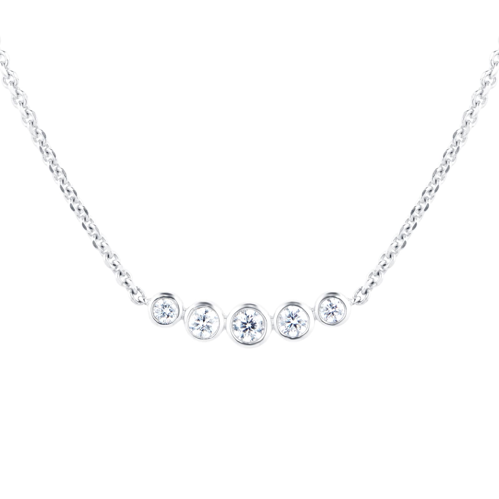Mappin & Webb Gossamer 18ct White Gold 0.24cttw Five Stone Diamond Necklace Mappin & Webb Gossamer 18ct White Gold 0.24cttw Five Stone Diamond Necklace
