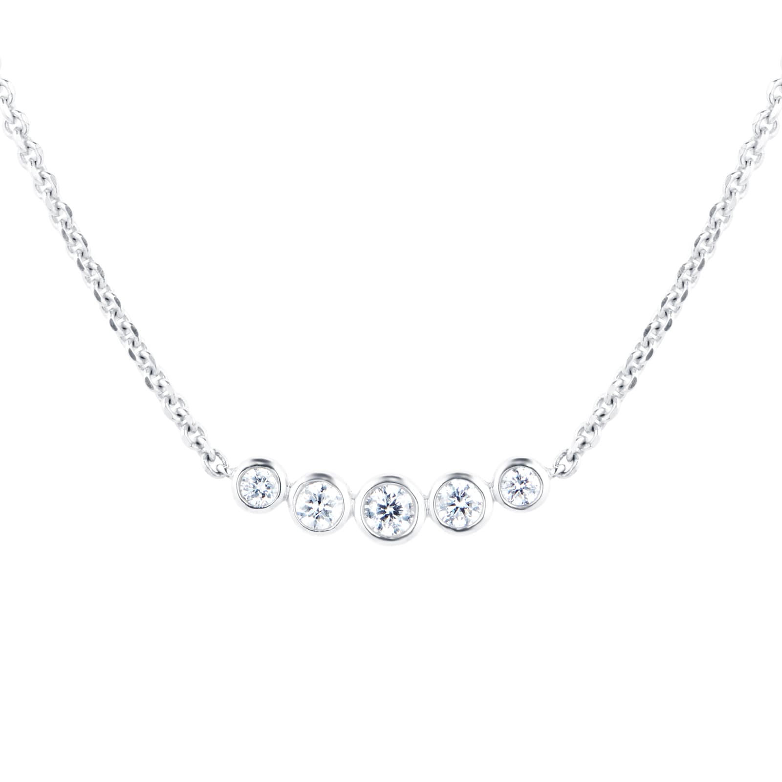 Mappin & Webb Gossamer 18ct White Gold 0.24cttw Five Stone Diamond Necklace