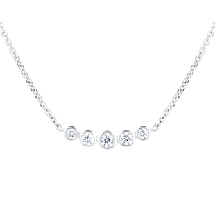 Mappin & Webb Gossamer 18ct White Gold 0.24cttw Five Stone Diamond Necklace