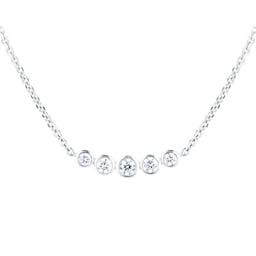 12143406 - Gossamer 18ct White Gold 0.24cttw Five Stone Diamond Necklace