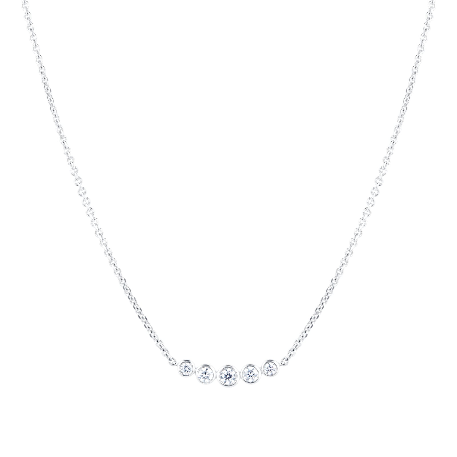 Mappin & Webb Gossamer 18ct White Gold 0.24cttw Five Stone Diamond Necklace Mappin & Webb Gossamer 18ct White Gold 0.24cttw Five Stone Diamond Necklace