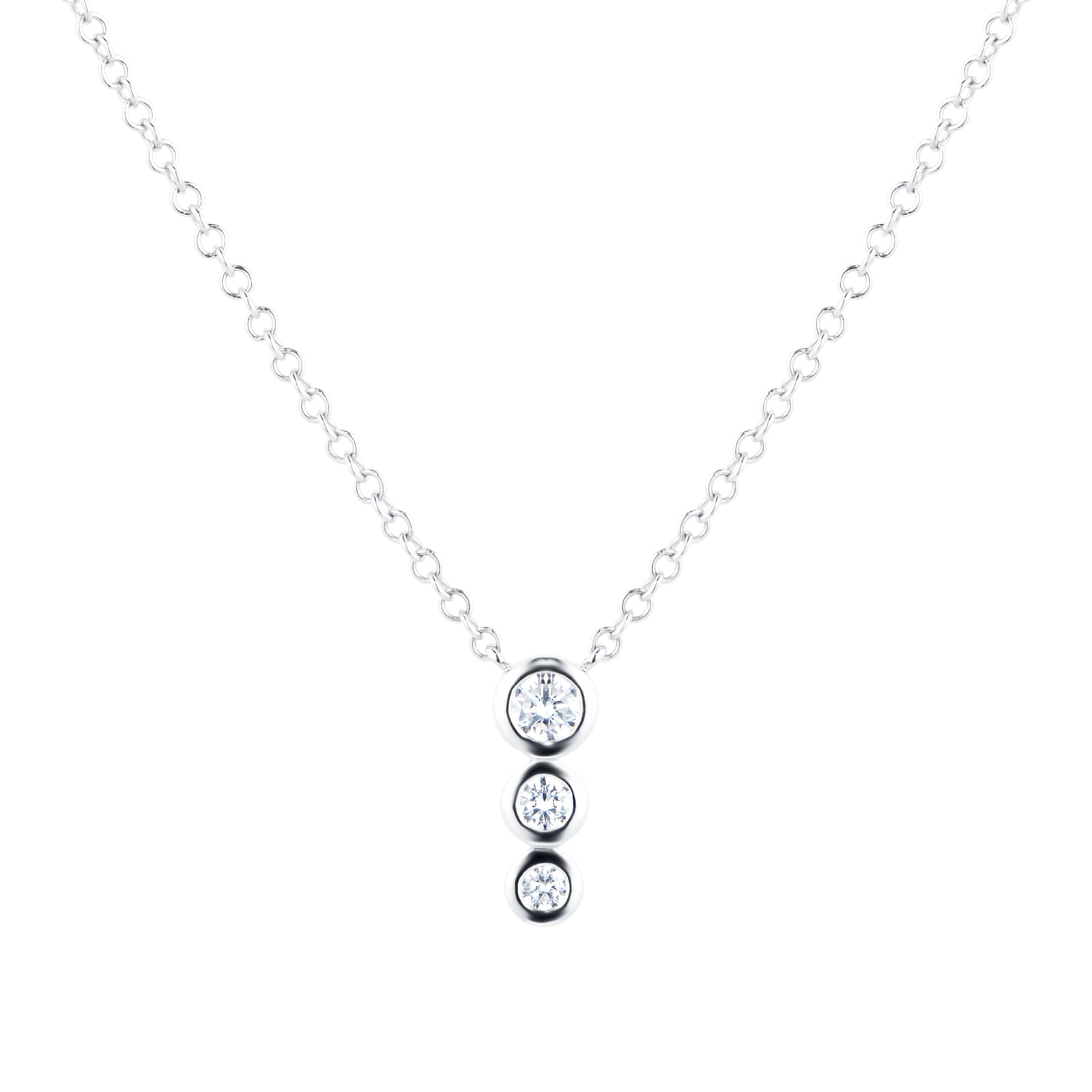 Gossamer 18ct White Gold 0.20cttw Three Stone Diamond Pendant