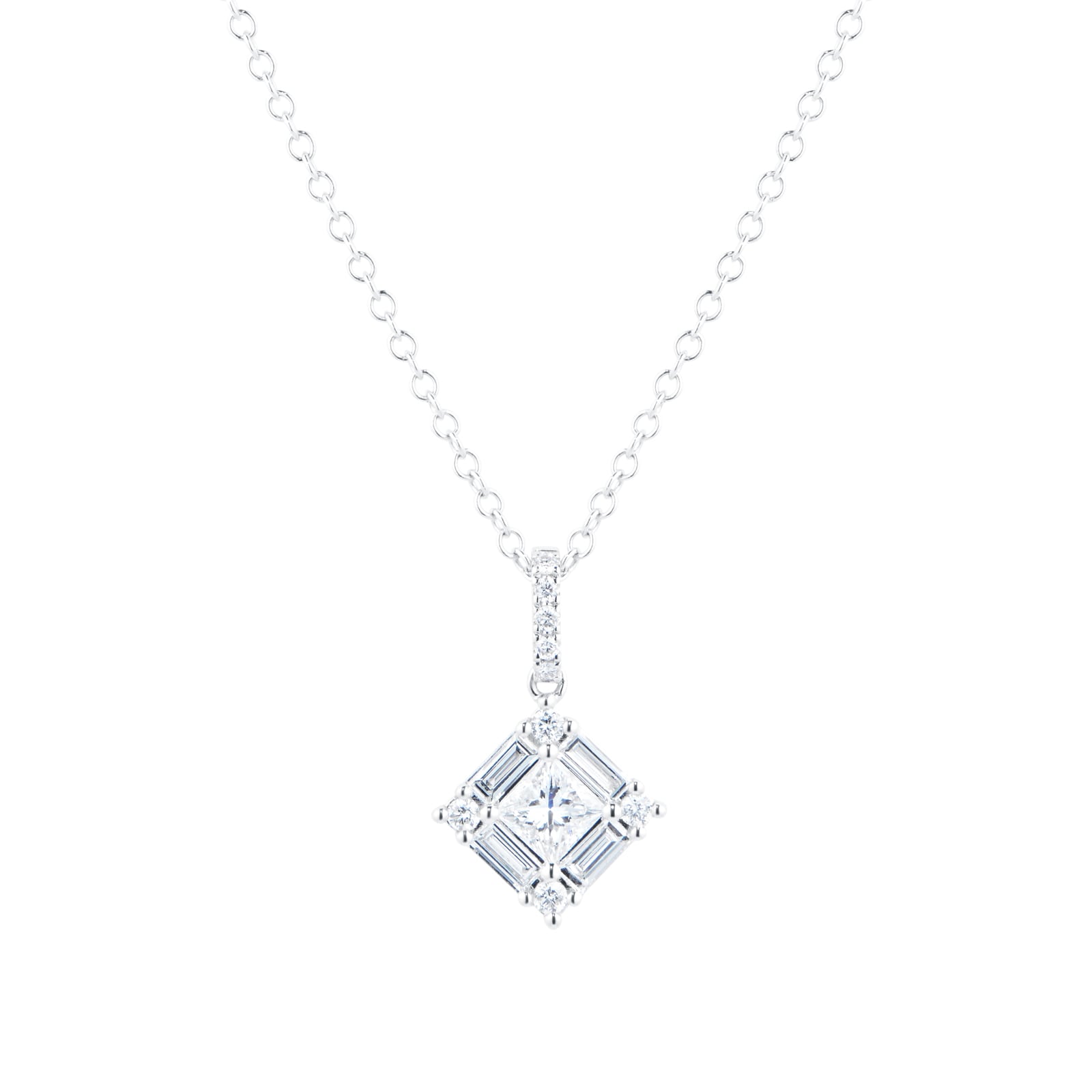 Renee 18ct White Gold 0.55cttw Mixed Cut Diamond Pendant