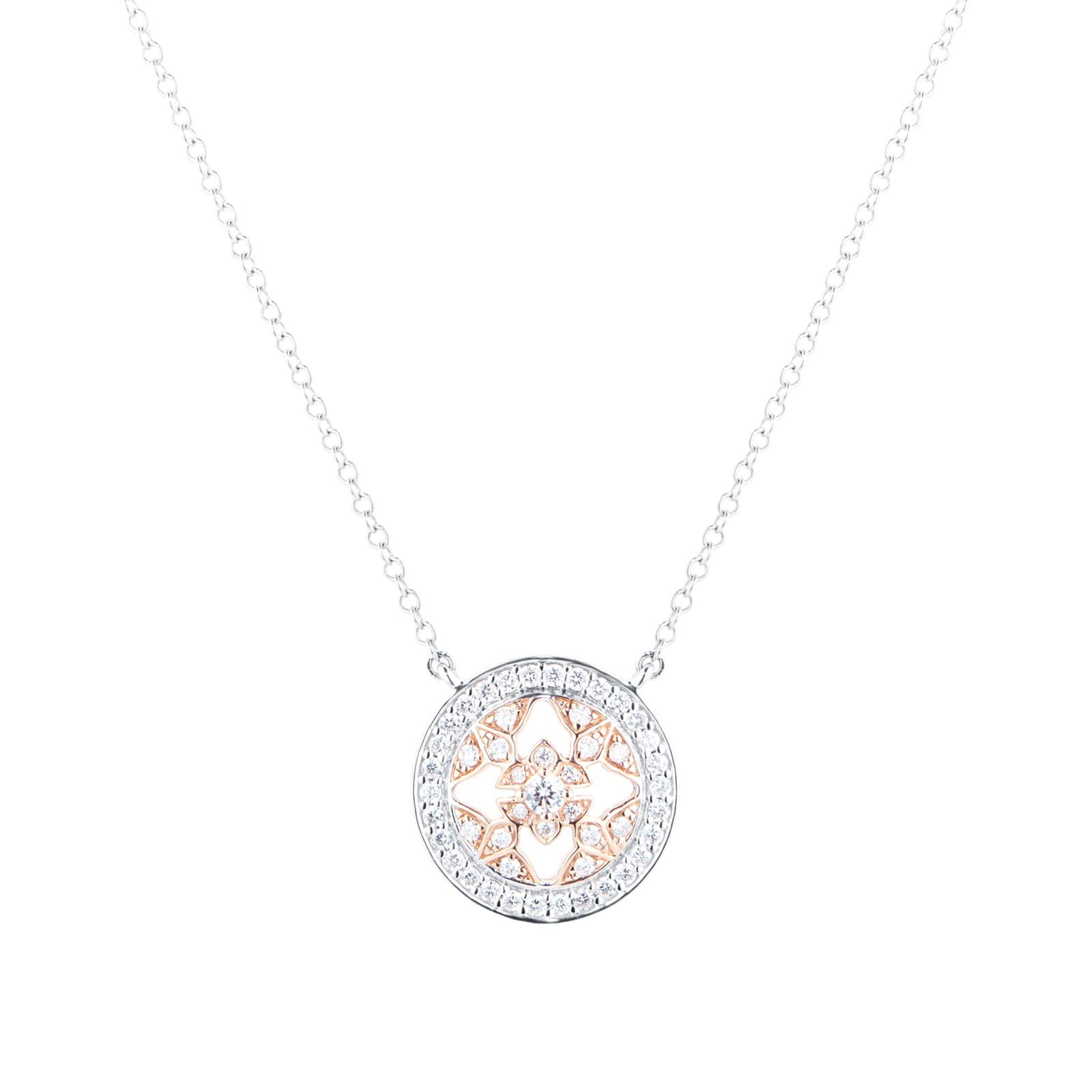 Empress 18ct White & Rose Gold 0.40cttw Diamond Pendant