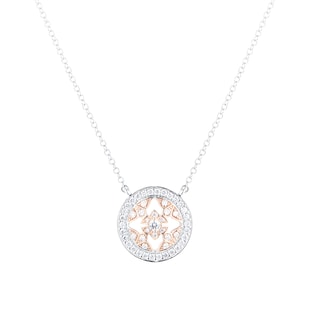 Mappin & Webb Empress 18ct White & Rose Gold 0.40cttw Diamond Pendant