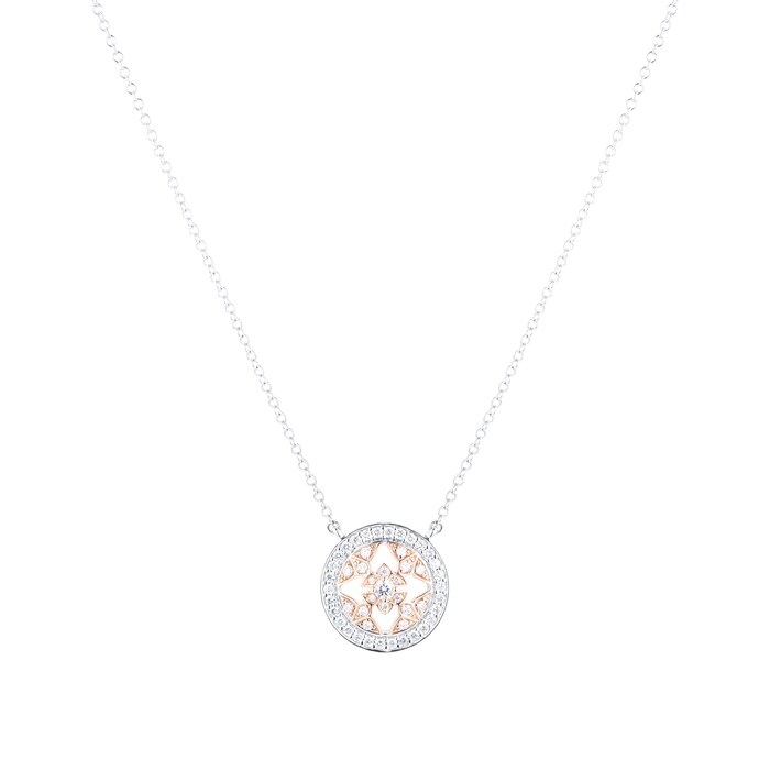 Mappin & Webb Empress 18ct White & Rose Gold 0.40cttw Diamond Pendant