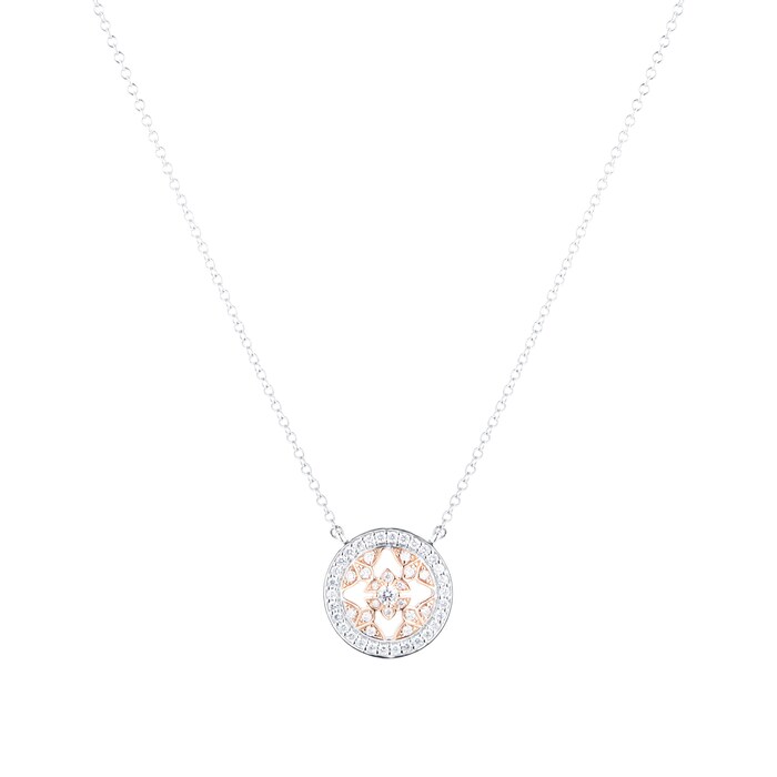 Mappin & Webb Empress 18ct White & Rose Gold 0.40cttw Diamond Pendant