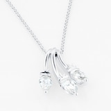 Mappin & Webb 18ct White Gold 0.90cttw Pear Cut Pendant