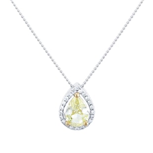 Mappin & Webb 18ct White Gold 0.70ct Yellow Diamond Pendant