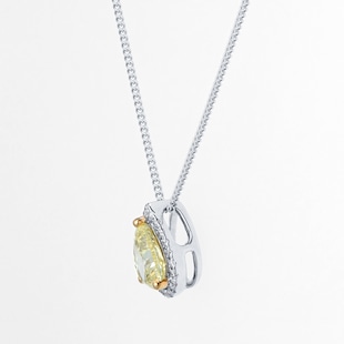 Mappin & Webb 18ct White Gold 0.70ct Yellow Diamond Pendant