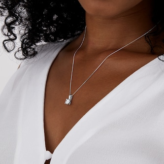 Goldsmiths 18ct White Gold 1ct Diamond Pendant