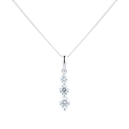 12143438 - 9ct White Gold 0.50cttw Diamond Three Stone Pendant